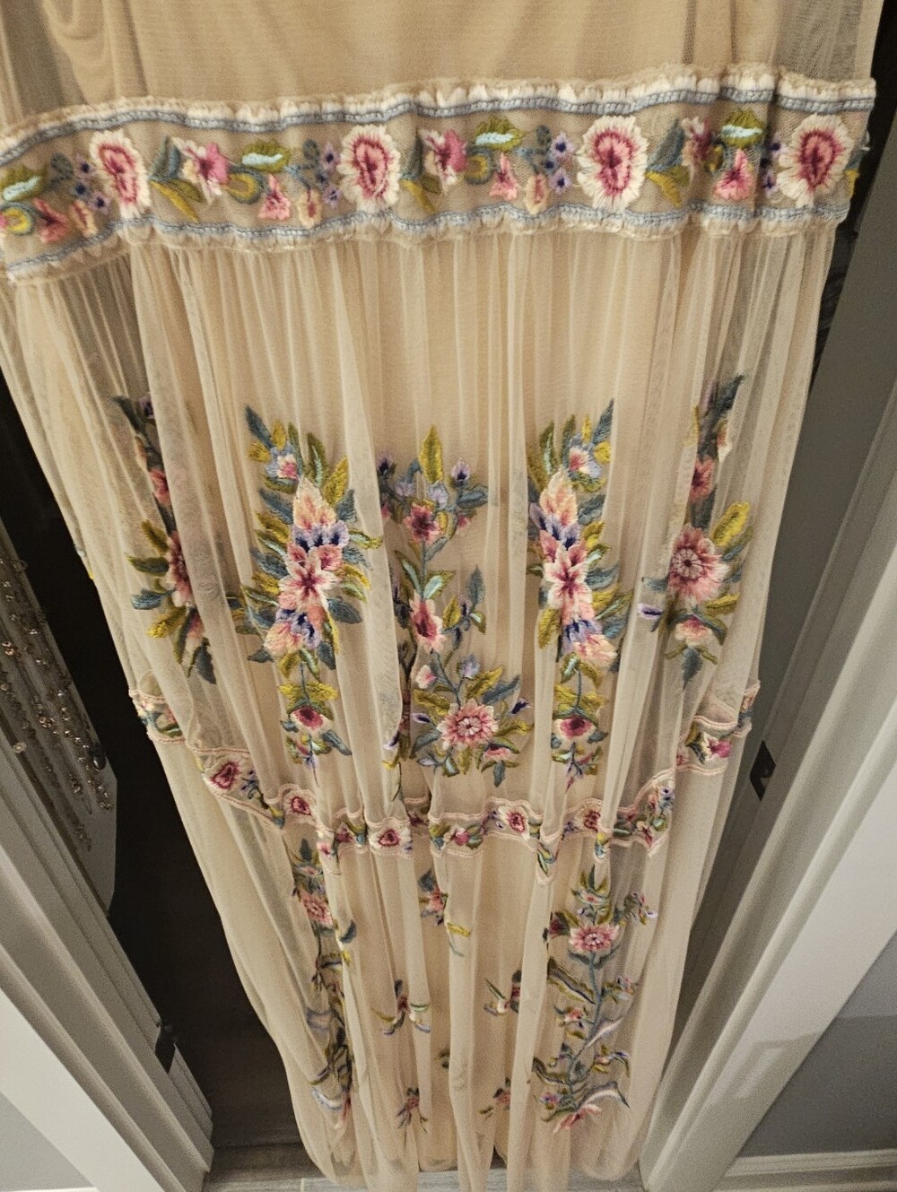 Sundance Boho Embroidered Floral Maxi Dress-Large - Picture 7 of 12